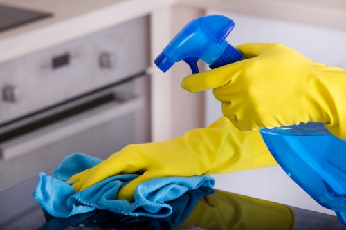 Expert rug cleaning equipment in use